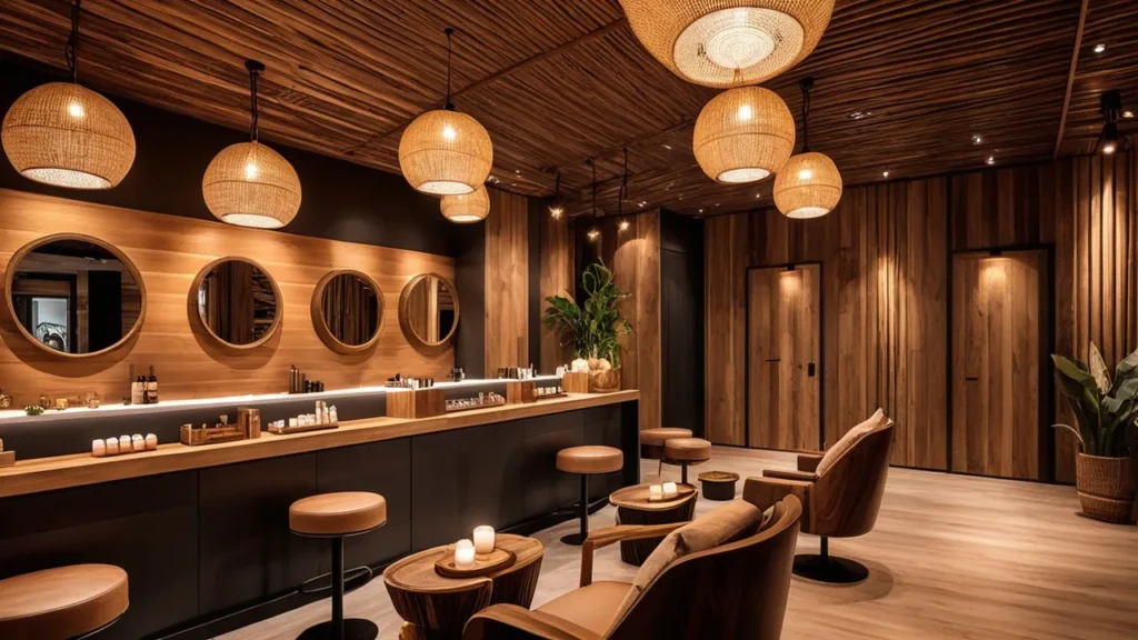 Brown-toned Georgia nail salon offering acrylic nail extensions and spa treatments